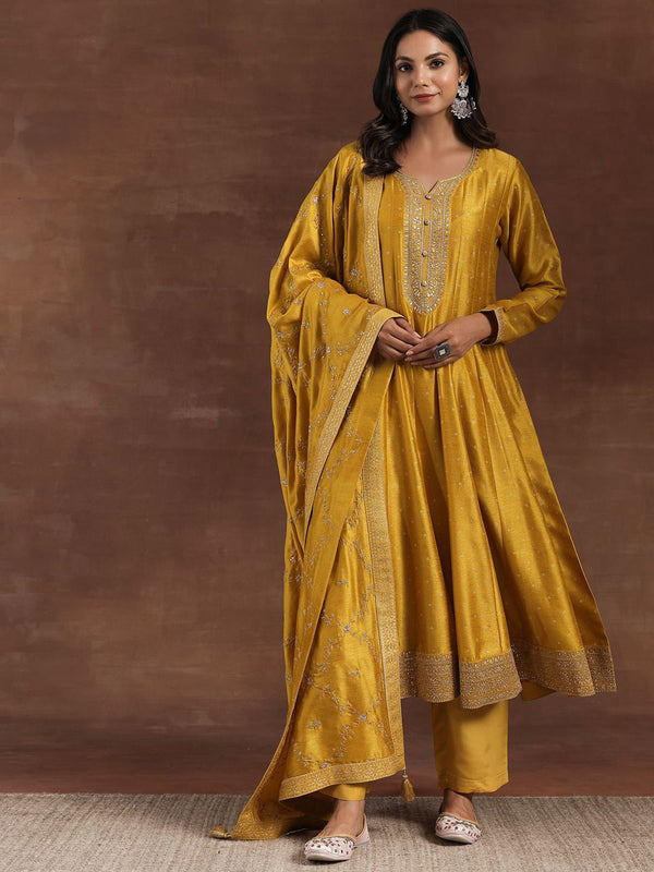 Geometric Woven Design Notch Neck Zari Straight Kurta With Palazzos And Dupatta