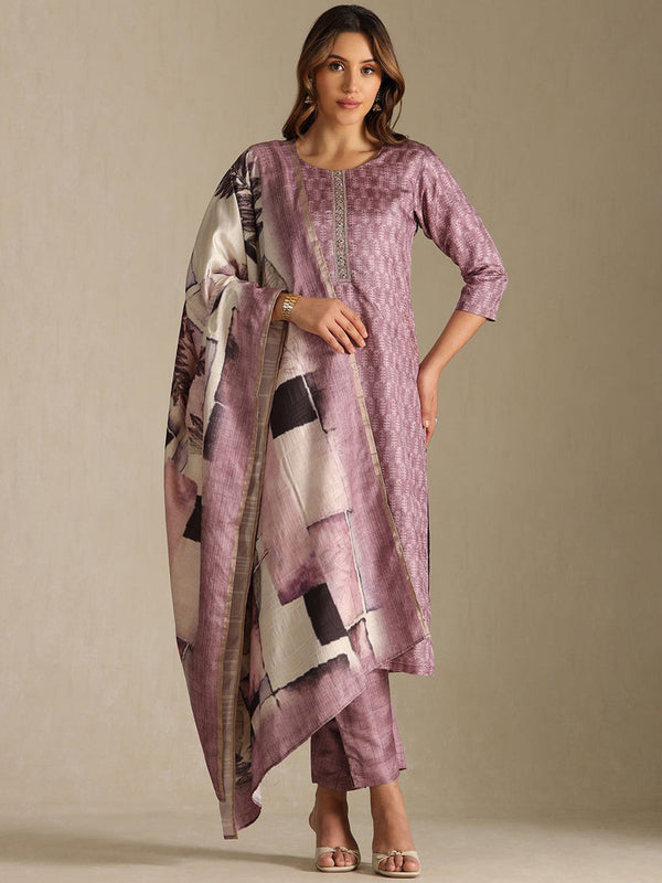 Women Botanical Print Regular Kurta with Trousers & Printed Dupatta